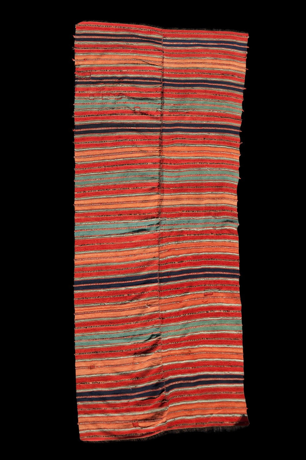 Long Heriz Kilim Stripe Carpet from Iran (4' 10" x 11' 6")